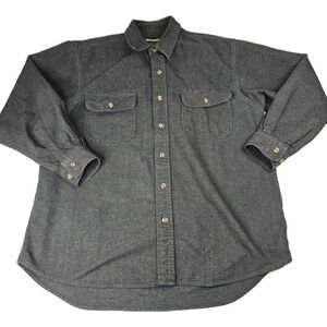 Field & Stream Shirt‎ Mens Large Gray Flannel Button Front Workwear Outdoors